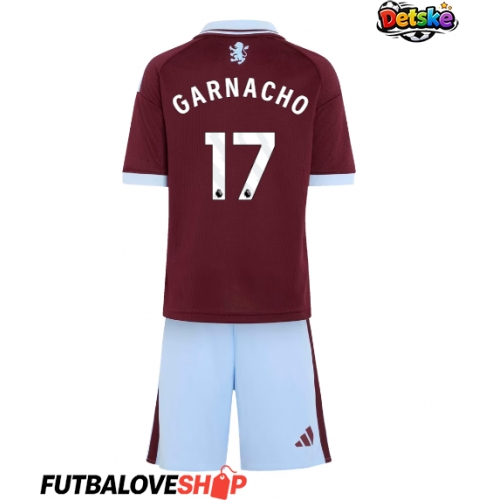 Dres Aston Villa Alejandro Garnacho #17 Domáci pre deti 2026-27 Krátky Rukáv (+ trenírky)